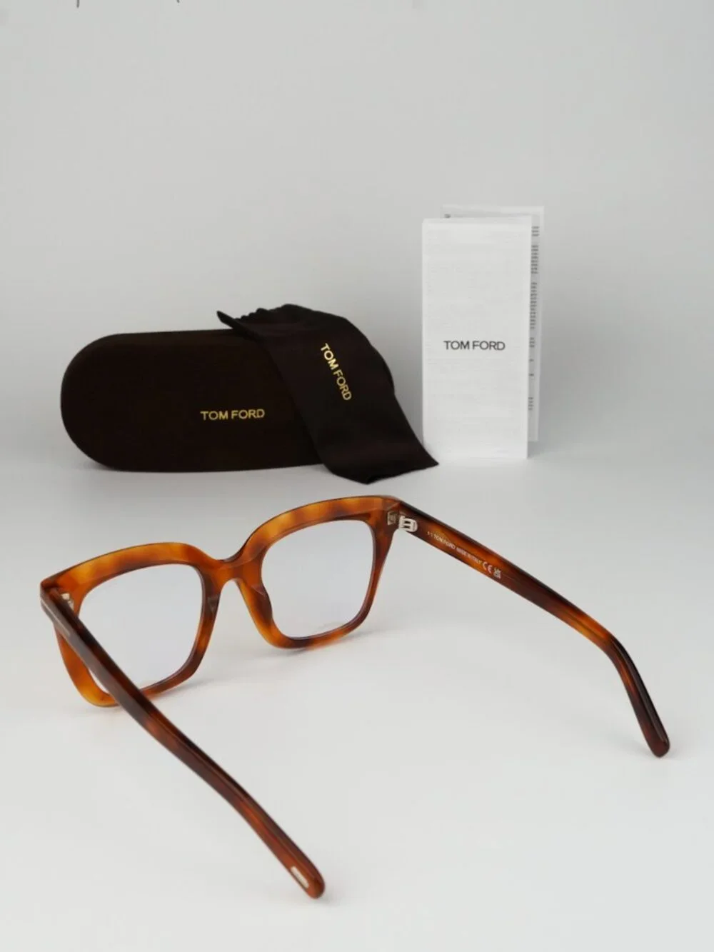 Tom Ford Women Eyeglasses Blonde Havana Square FT5880-B 053 NEW AUTHENTIC